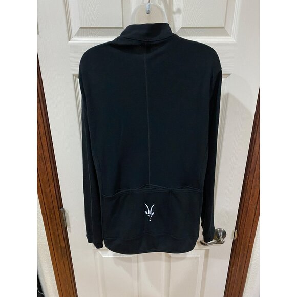 Ibex Merino Wool Full-Zip Cycling Black Jacket With Back Pocket & Logo Detail - Picture 7 of 8